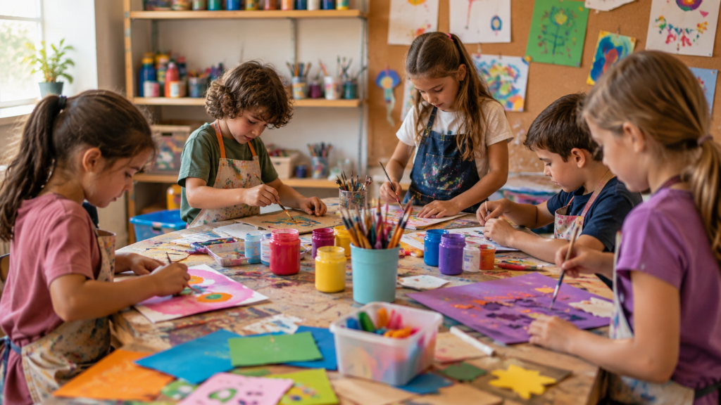 Taller de Espacio Creativo, Pintura niños en Chiclana – Escuela Municipal de Artes
